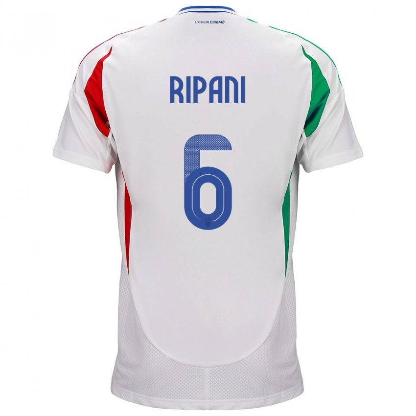 Damen Italien Diego Ripani #6 Weiß Auswärtstrikot Trikot 24-26 T-Shirt