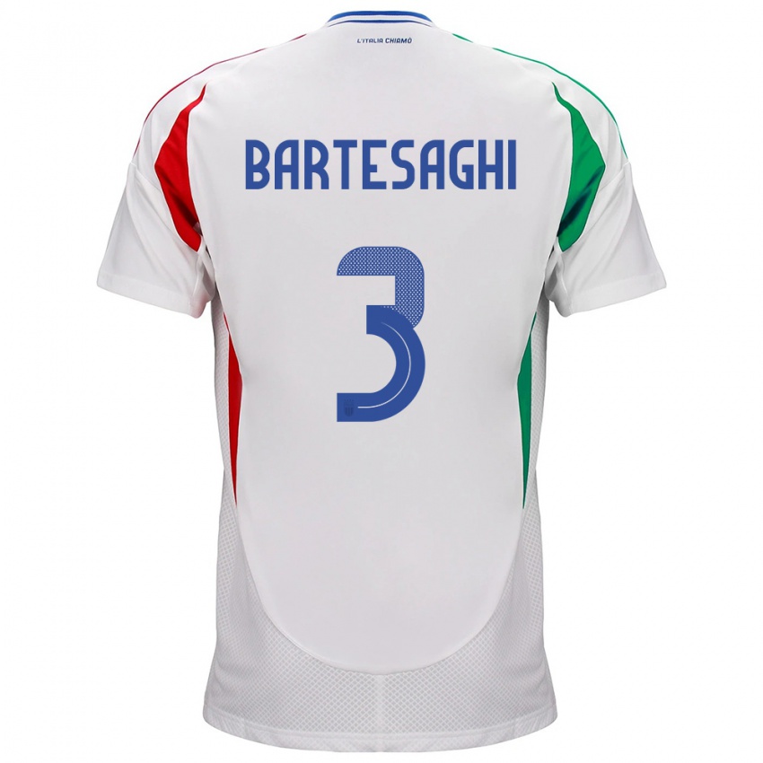 Damen Italien Davide Bartesaghi #3 Weiß Auswärtstrikot Trikot 24-26 T-Shirt