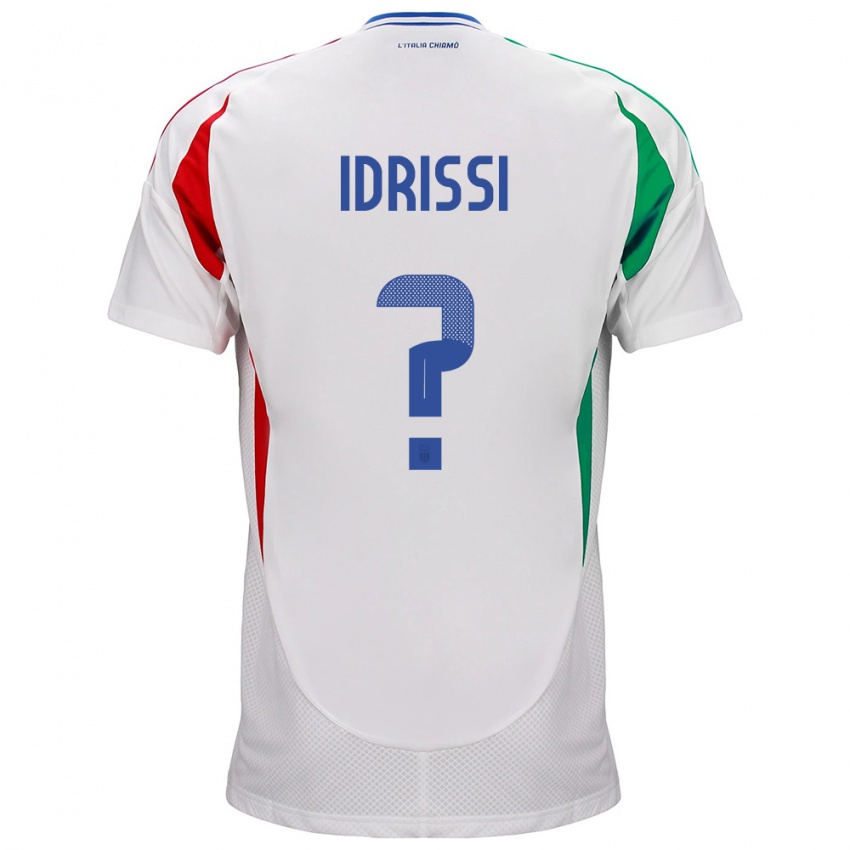 Damen Italien Riyad Idrissi #0 Weiß Auswärtstrikot Trikot 24-26 T-Shirt