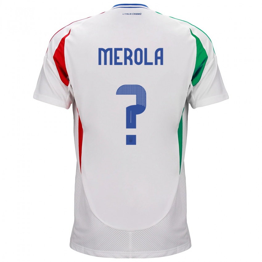 Damen Italien Antonio Stefano Merola #0 Weiß Auswärtstrikot Trikot 24-26 T-Shirt