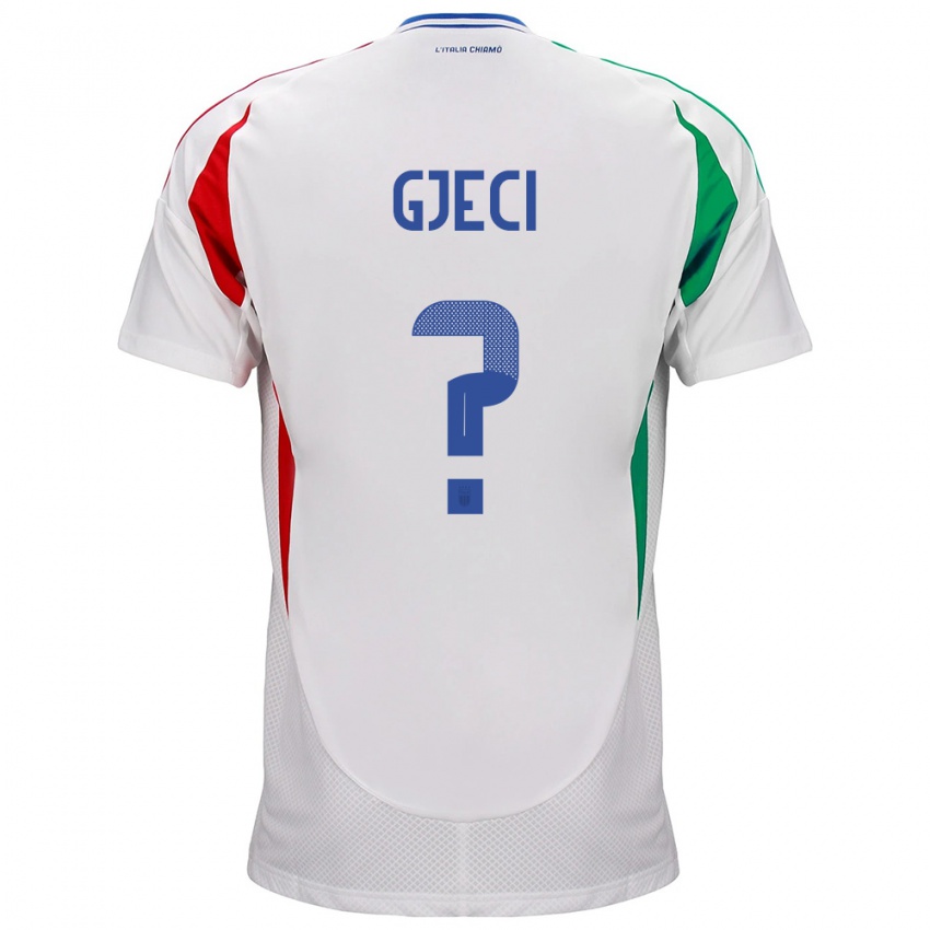 Damen Italien Delis Gjeci #0 Weiß Auswärtstrikot Trikot 24-26 T-Shirt