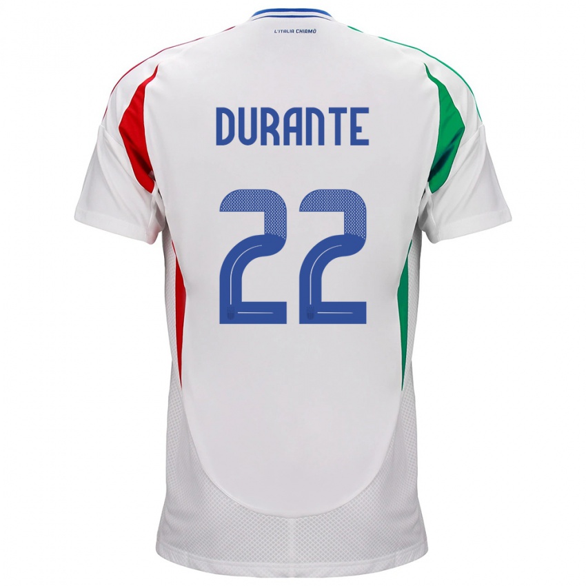 Damen Italien Francesca Durante #22 Weiß Auswärtstrikot Trikot 24-26 T-Shirt