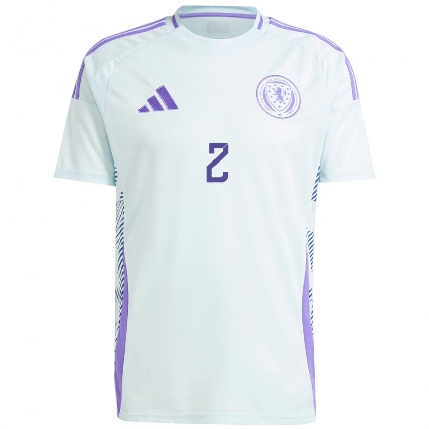 Damen Schottland Nicola Docherty #2 Helles Mintblau Auswärtstrikot Trikot 24-26 T-Shirt