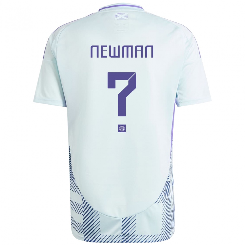 Damen Schottland Jack Newman #0 Helles Mintblau Auswärtstrikot Trikot 24-26 T-Shirt
