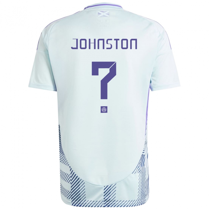 Damen Schottland Max Johnston #0 Helles Mintblau Auswärtstrikot Trikot 24-26 T-Shirt