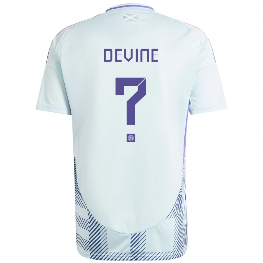 Damen Schottland Adam Devine #0 Helles Mintblau Auswärtstrikot Trikot 24-26 T-Shirt