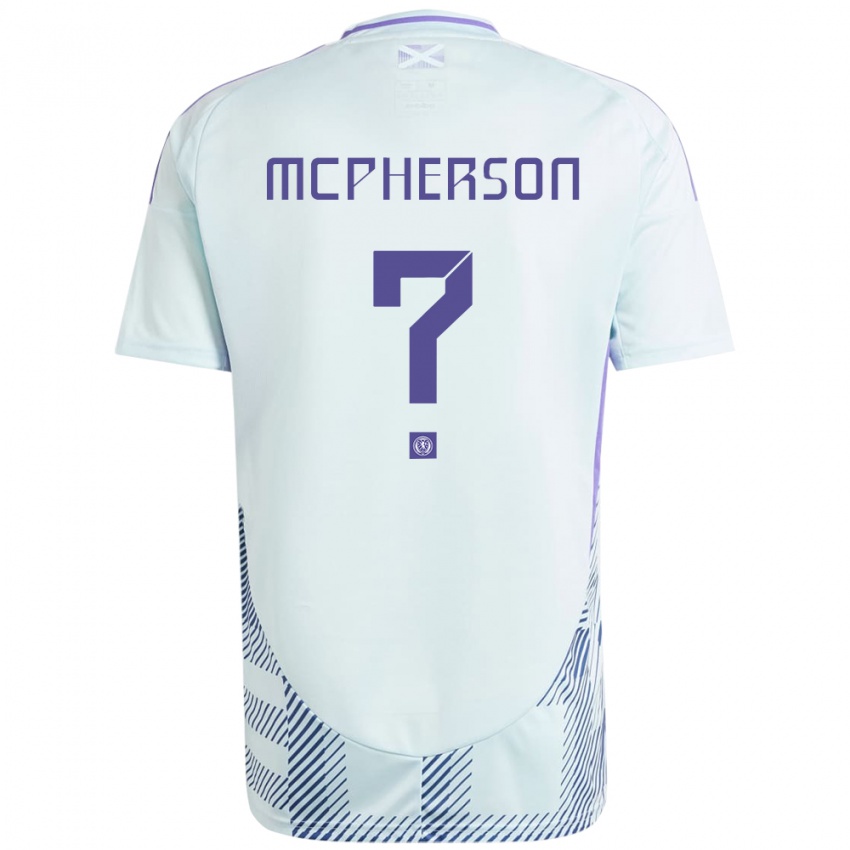 Damen Schottland Ben Mcpherson #0 Helles Mintblau Auswärtstrikot Trikot 24-26 T-Shirt