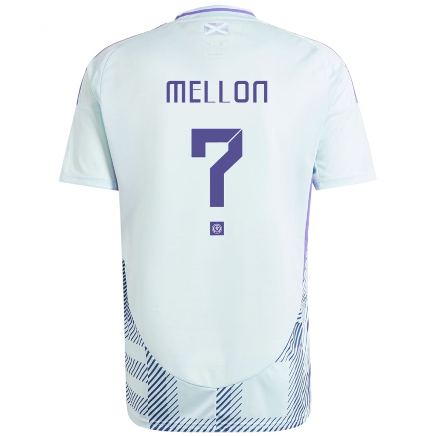 Damen Schottland Michael Mellon #0 Helles Mintblau Auswärtstrikot Trikot 24-26 T-Shirt