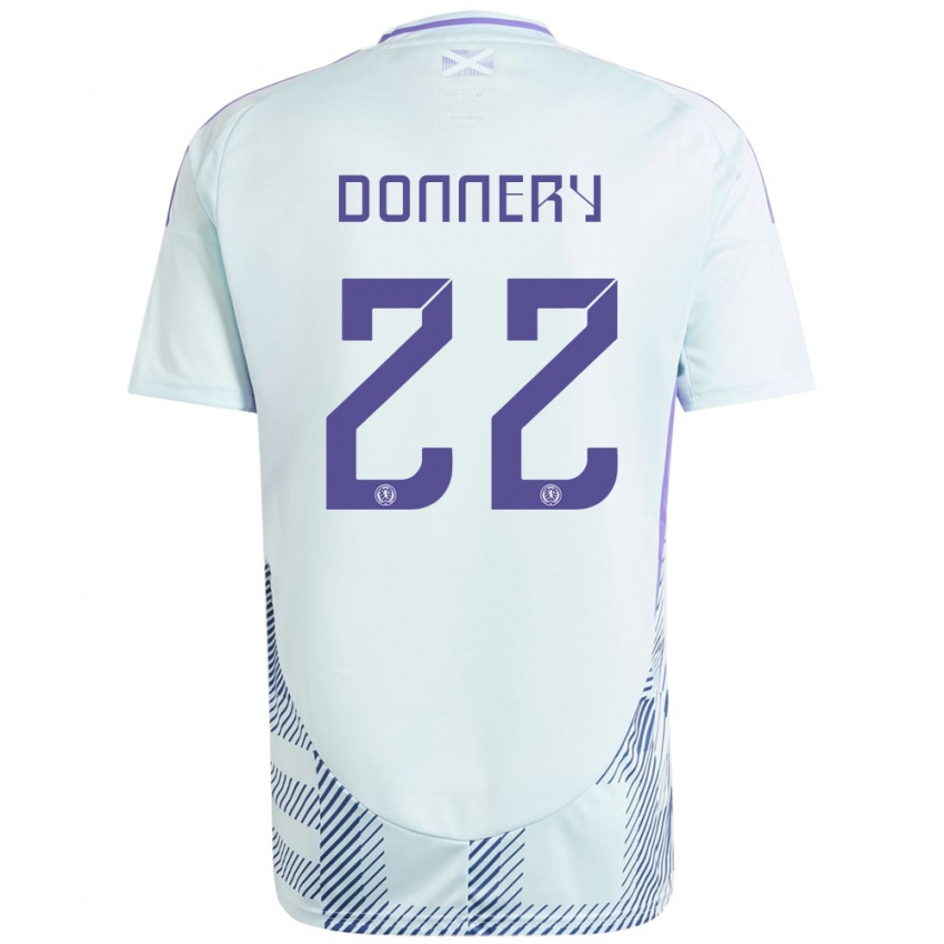 Damen Schottland Julian Donnery #22 Helles Mintblau Auswärtstrikot Trikot 24-26 T-Shirt
