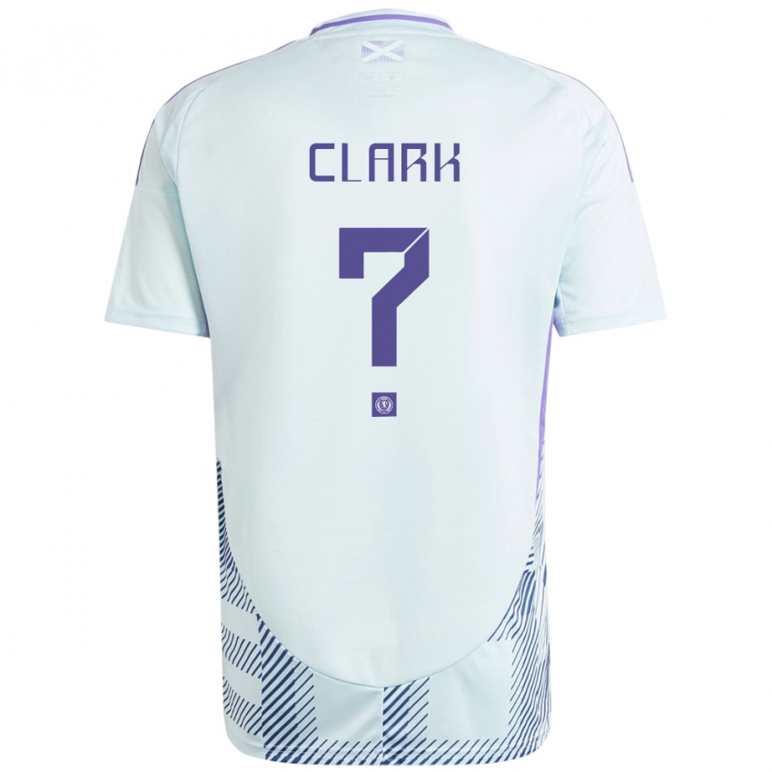 Damen Schottland Kelly Clark #0 Helles Mintblau Auswärtstrikot Trikot 24-26 T-Shirt