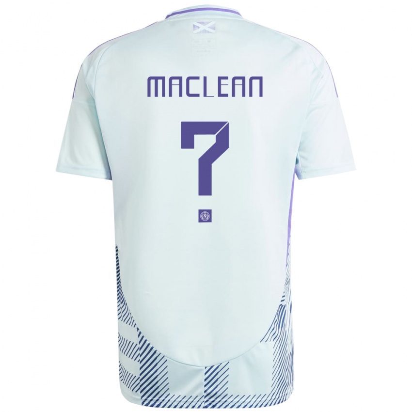 Damen Schottland Kirsty Maclean #0 Helles Mintblau Auswärtstrikot Trikot 24-26 T-Shirt