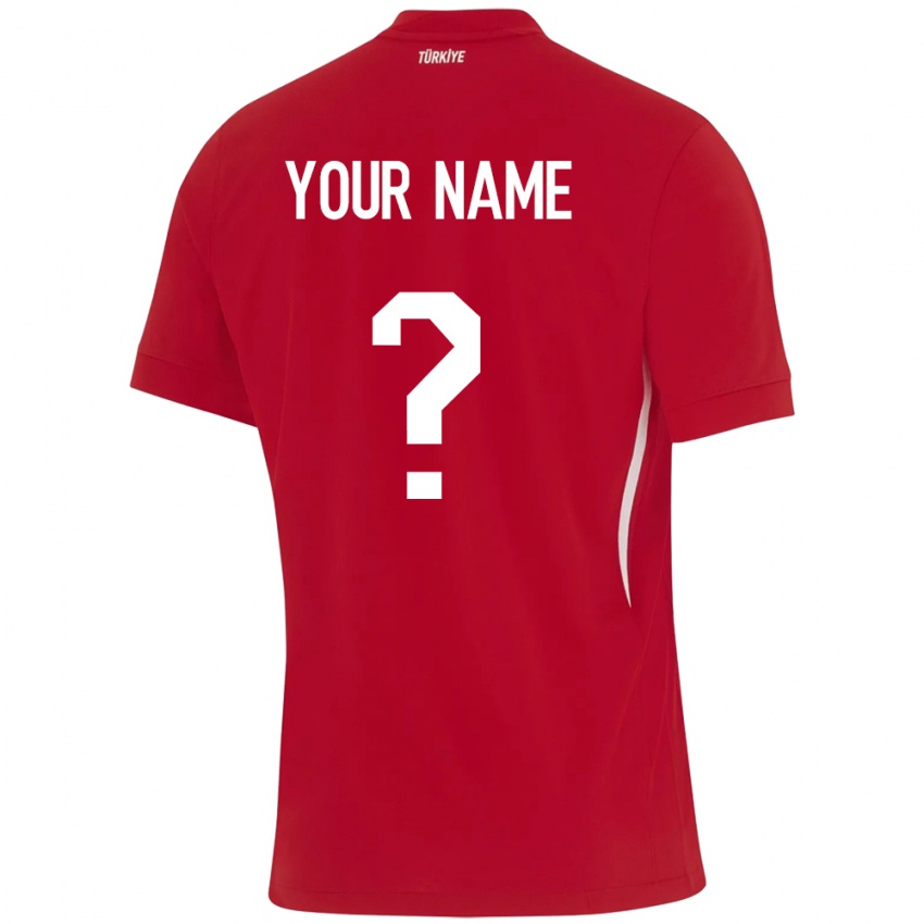 Damen Türkei Ihren Namen #0 Rot Auswärtstrikot Trikot 24-26 T-Shirt