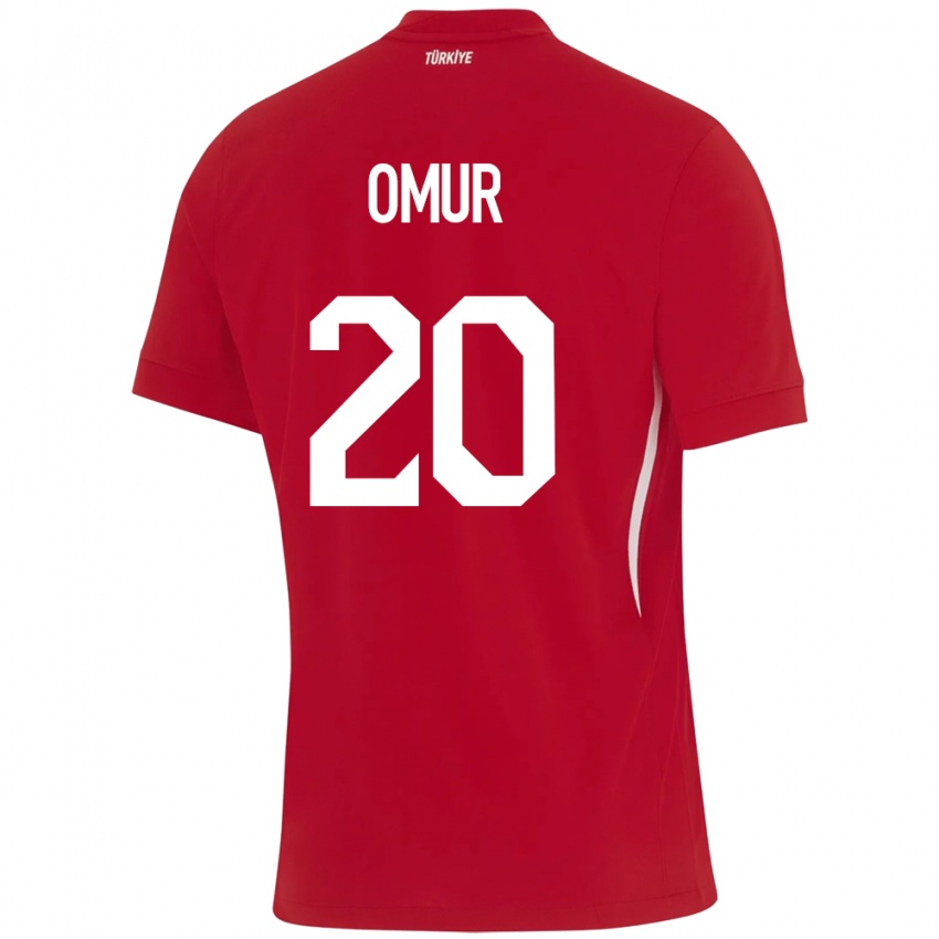 Damen Türkei Abdülkadir Ömür #20 Rot Auswärtstrikot Trikot 24-26 T-Shirt