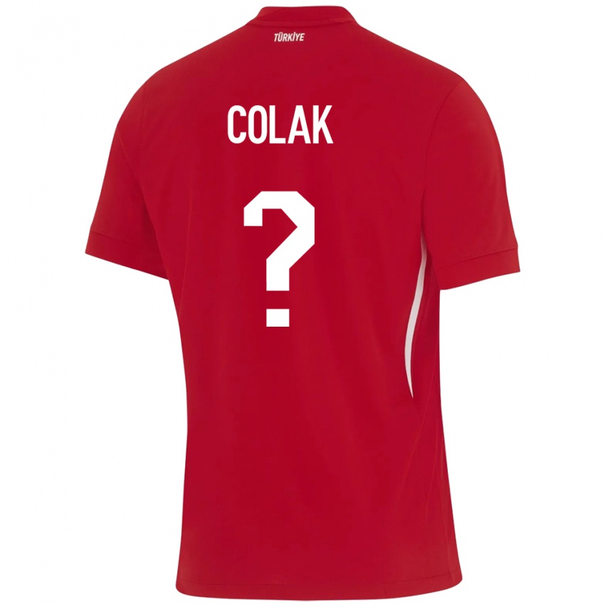 Damen Türkei Furkan Çolak #0 Rot Auswärtstrikot Trikot 24-26 T-Shirt