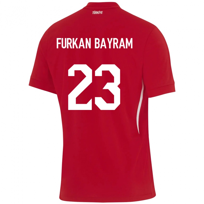 Damen Türkei Mert Furkan Bayram #23 Rot Auswärtstrikot Trikot 24-26 T-Shirt
