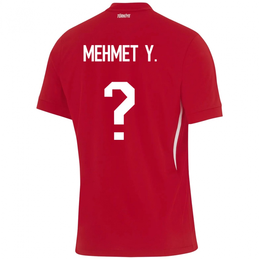 Damen Türkei Mehmet Yildirim #0 Rot Auswärtstrikot Trikot 24-26 T-Shirt