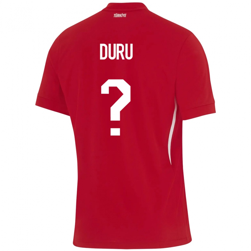 Damen Türkei Mustafa Duru #0 Rot Auswärtstrikot Trikot 24-26 T-Shirt