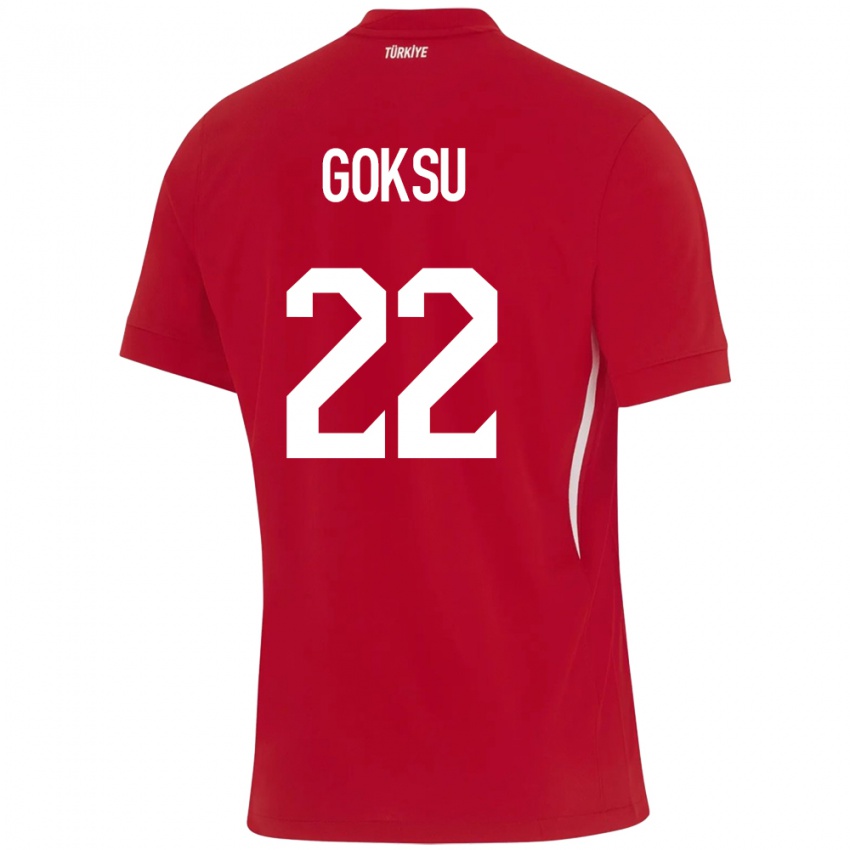 Damen Türkei Yasam Göksu #22 Rot Auswärtstrikot Trikot 24-26 T-Shirt