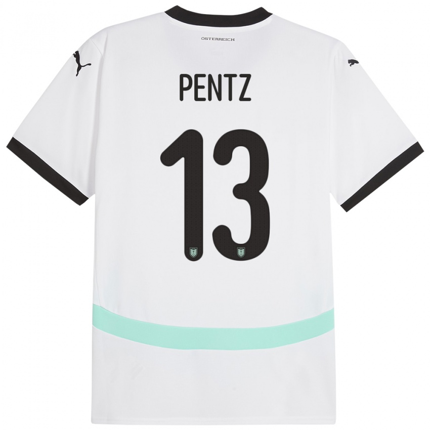 Damen Österreich Patrick Pentz #13 Weiß Auswärtstrikot Trikot 24-26 T-Shirt