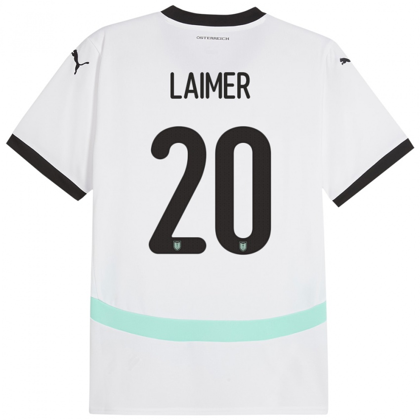 Damen Österreich Konrad Laimer #20 Weiß Auswärtstrikot Trikot 24-26 T-Shirt