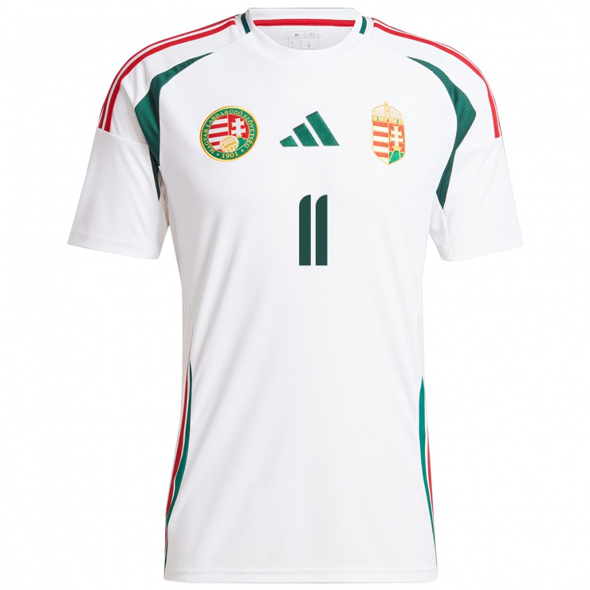 Damen Ungarn Milos Kerkez #11 Weiß Auswärtstrikot Trikot 24-26 T-Shirt