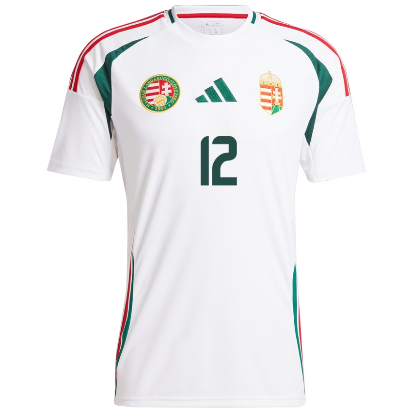 Damen Ungarn Hanna Németh #12 Weiß Auswärtstrikot Trikot 24-26 T-Shirt