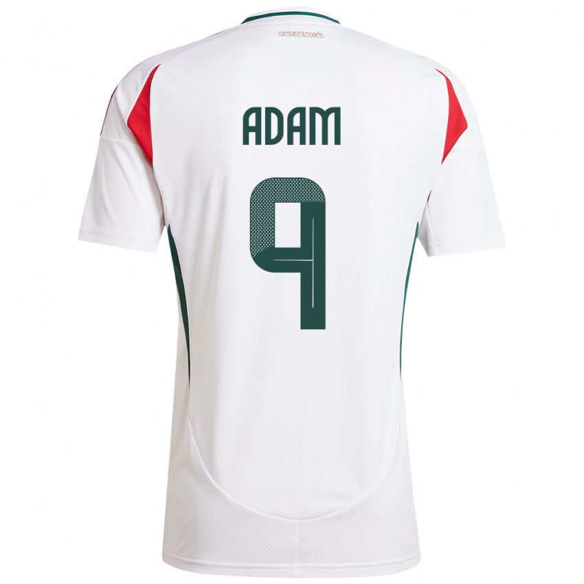 Damen Ungarn Martin Ádám #9 Weiß Auswärtstrikot Trikot 24-26 T-Shirt