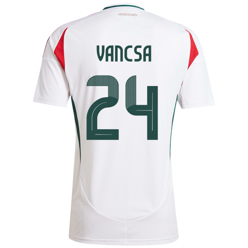 Damen Ungarn Zalán Vancsa #24 Weiß Auswärtstrikot Trikot 24-26 T-Shirt