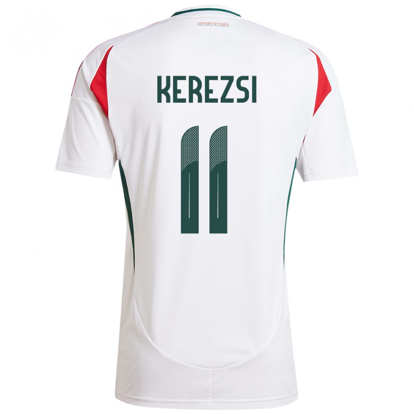 Damen Ungarn Zalán Kerezsi #11 Weiß Auswärtstrikot Trikot 24-26 T-Shirt
