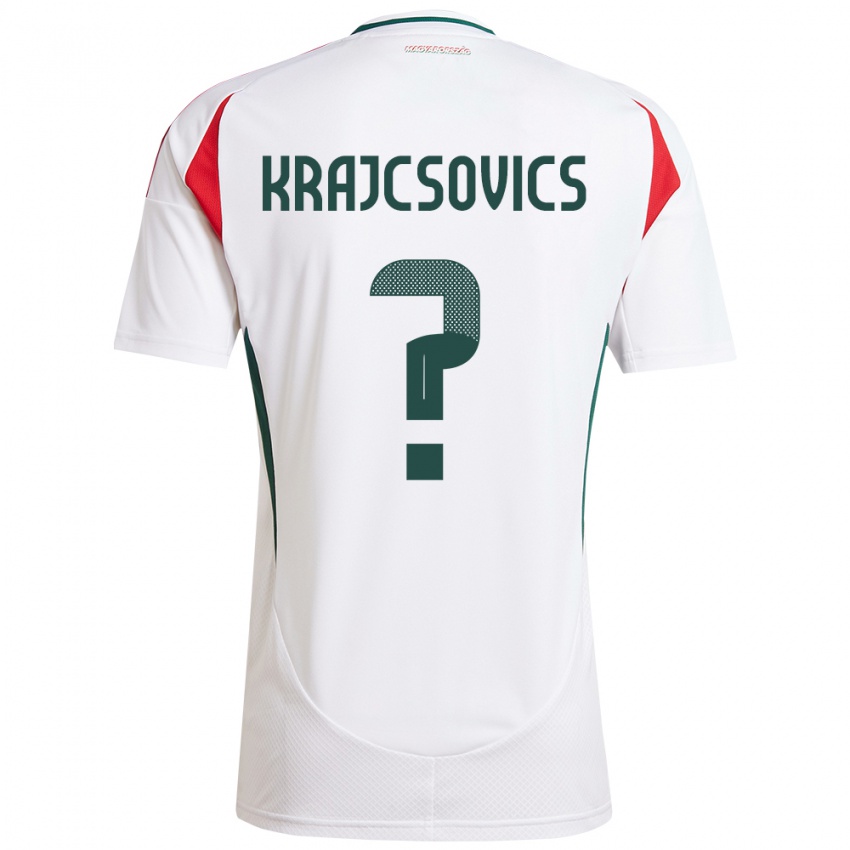 Damen Ungarn Ábel Krajcsovics #0 Weiß Auswärtstrikot Trikot 24-26 T-Shirt