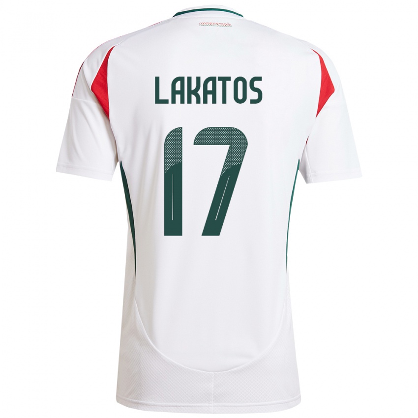 Damen Ungarn Noel Lakatos #17 Weiß Auswärtstrikot Trikot 24-26 T-Shirt