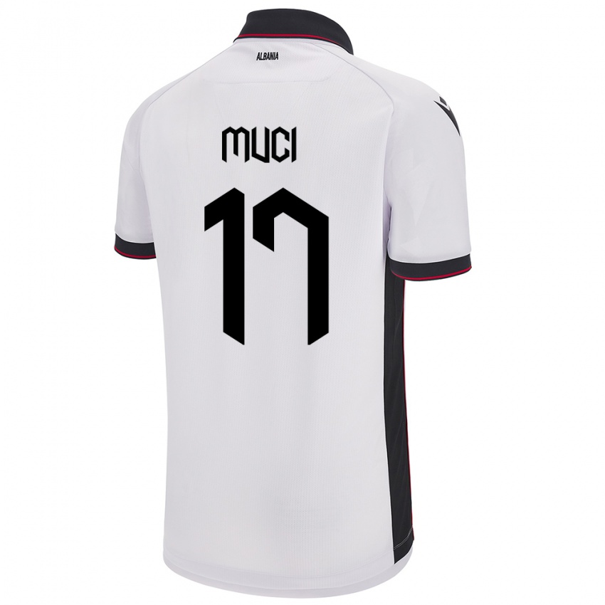 Damen Albanien Ernest Muci #17 Weiß Auswärtstrikot Trikot 24-26 T-Shirt