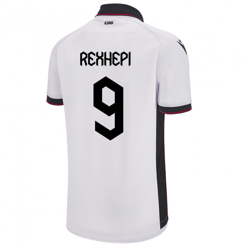 Damen Albanien Arlind Rexhepi #9 Weiß Auswärtstrikot Trikot 24-26 T-Shirt