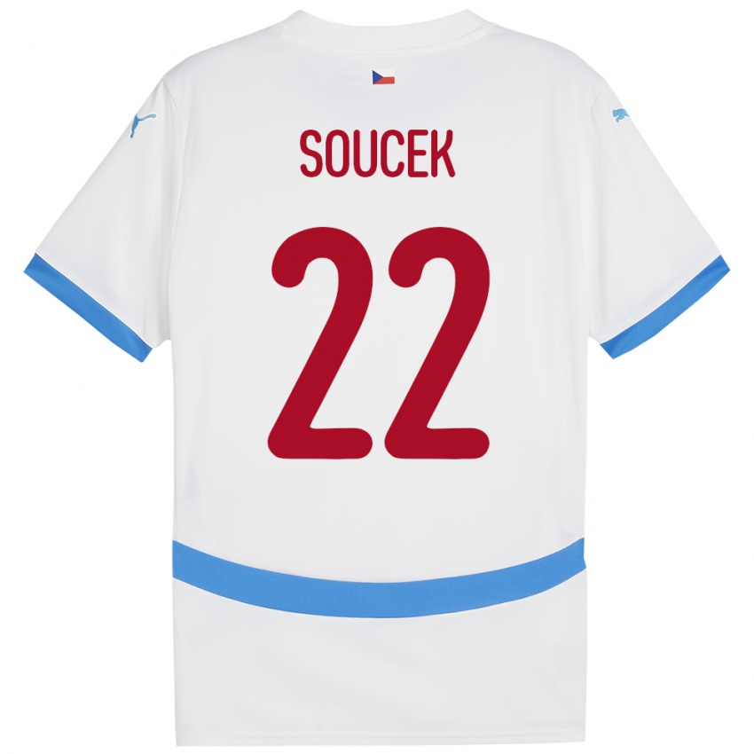 Damen Tschechien Tomas Soucek #22 Weiß Auswärtstrikot Trikot 24-26 T-Shirt