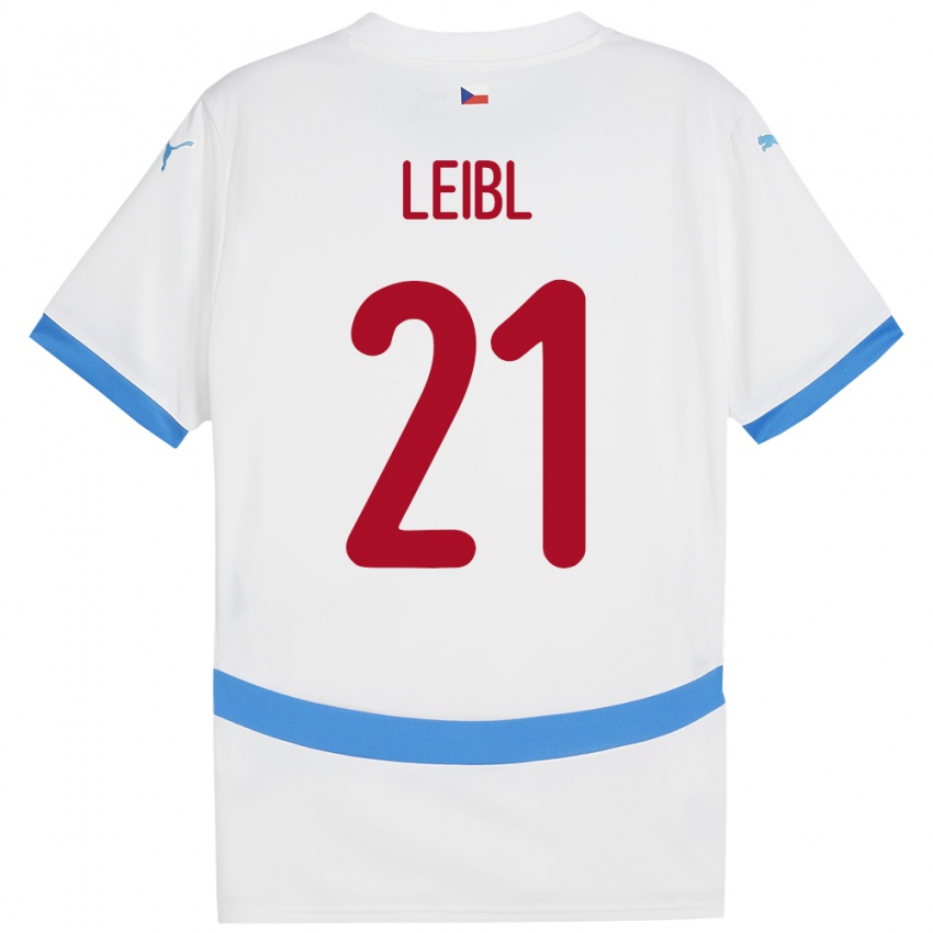 Damen Tschechien Adam Leibl #21 Weiß Auswärtstrikot Trikot 24-26 T-Shirt