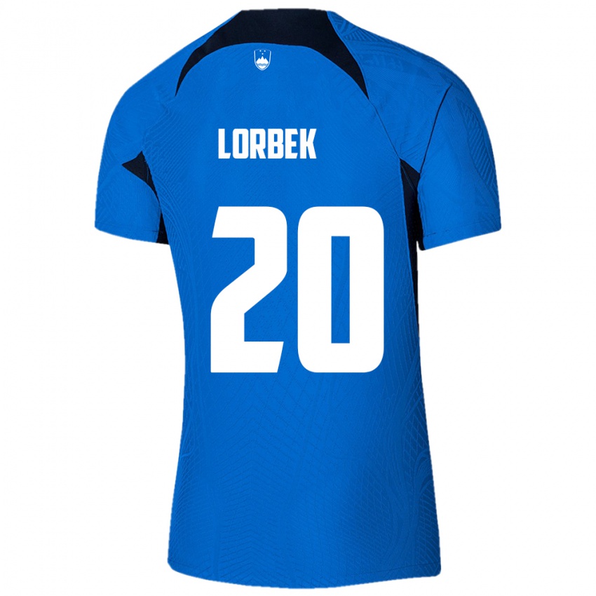 Damen Slowenien Anej Lorbek #20 Blau Auswärtstrikot Trikot 24-26 T-Shirt