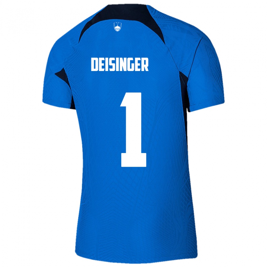 Damen Slowenien Nik Deisinger #1 Blau Auswärtstrikot Trikot 24-26 T-Shirt