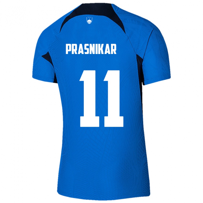 Damen Slowenien Lara Prašnikar #11 Blau Auswärtstrikot Trikot 24-26 T-Shirt