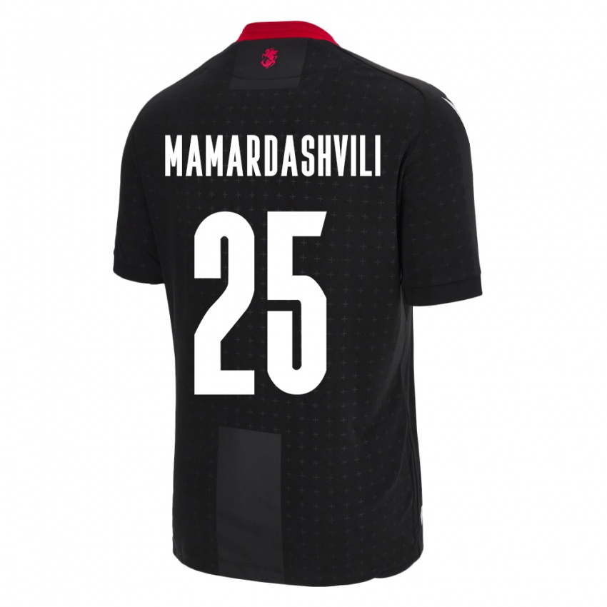 Damen Georgien Giorgi Mamardashvili #25 Schwarz Auswärtstrikot Trikot 24-26 T-Shirt