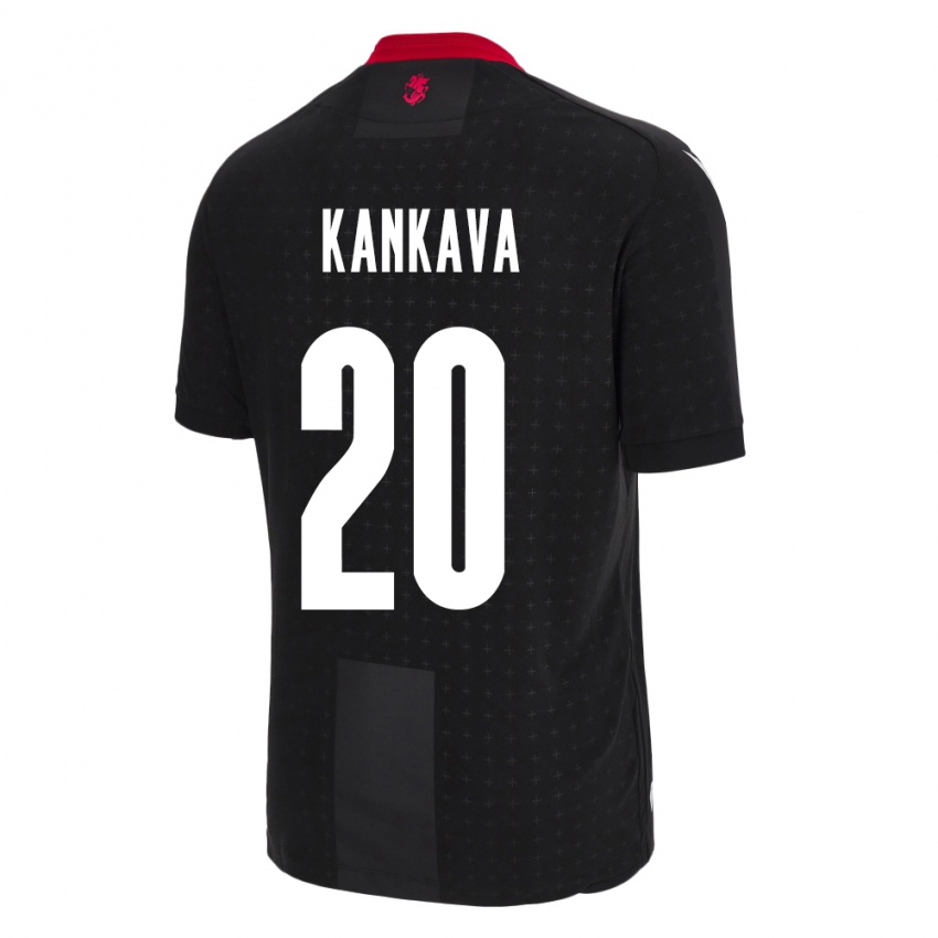 Damen Georgien Jaba Kankava #20 Schwarz Auswärtstrikot Trikot 24-26 T-Shirt