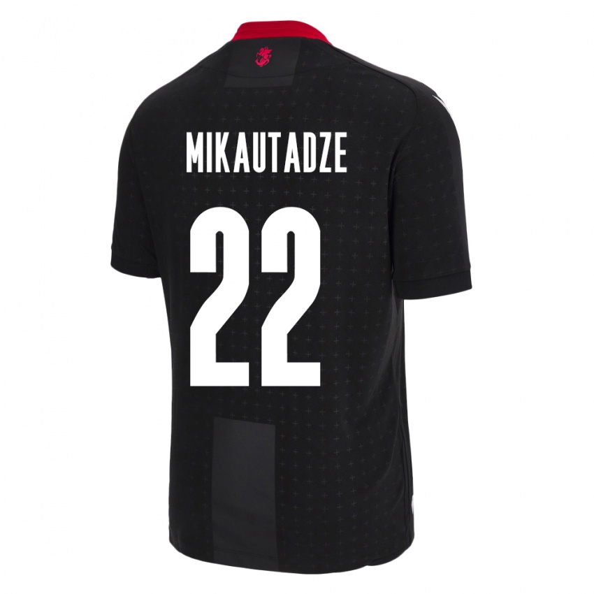 Damen Georgien Georges Mikautadze #22 Schwarz Auswärtstrikot Trikot 24-26 T-Shirt