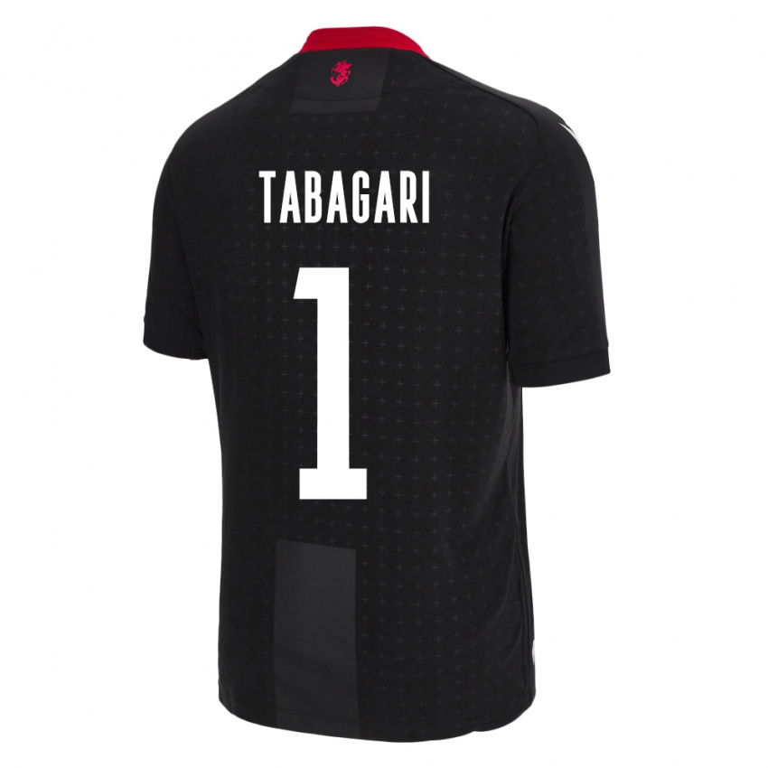 Damen Georgien Eka Tabagari #1 Schwarz Auswärtstrikot Trikot 24-26 T-Shirt