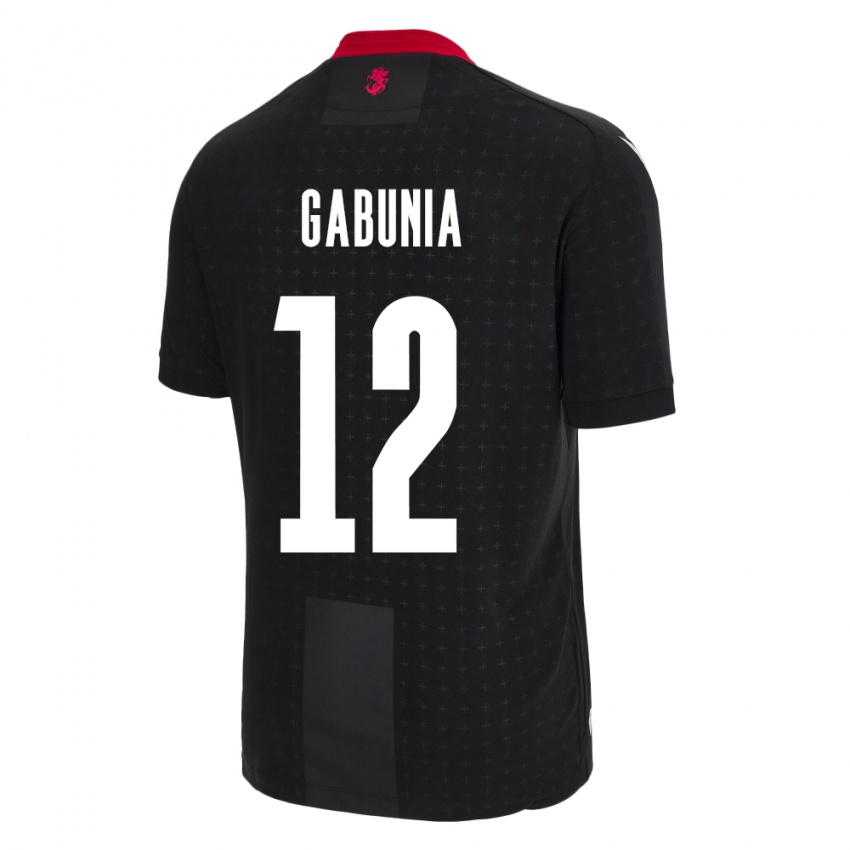 Damen Georgien Tatia Gabunia #12 Schwarz Auswärtstrikot Trikot 24-26 T-Shirt