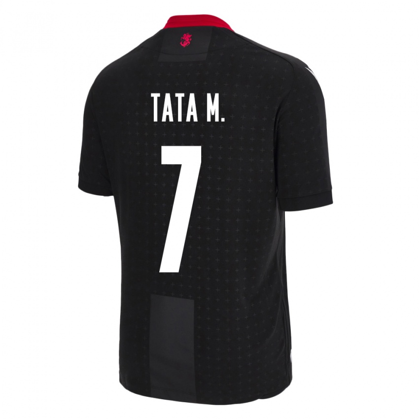 Damen Georgien Tata Matveeva #7 Schwarz Auswärtstrikot Trikot 24-26 T-Shirt