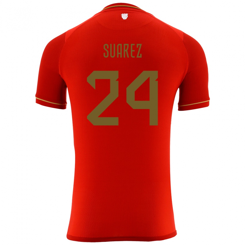 Damen Bolivien Marcelo Suárez #24 Rot Auswärtstrikot Trikot 24-26 T-Shirt