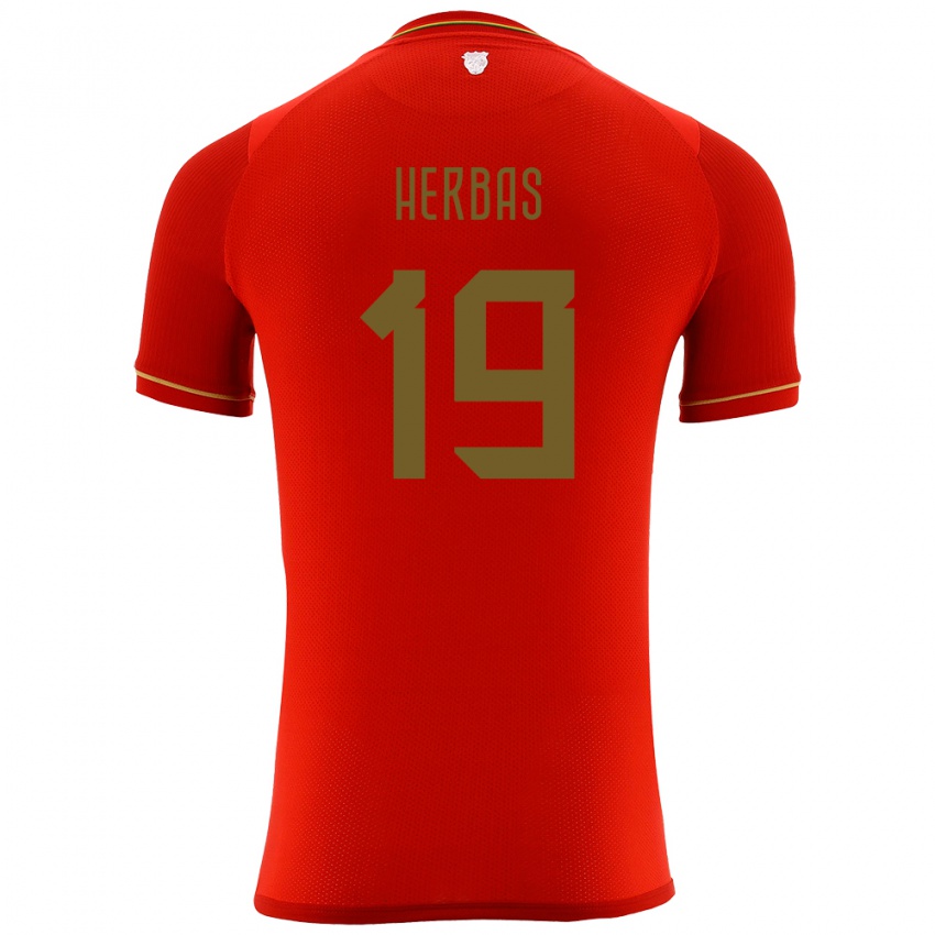 Damen Bolivien Alan Herbas #19 Rot Auswärtstrikot Trikot 24-26 T-Shirt
