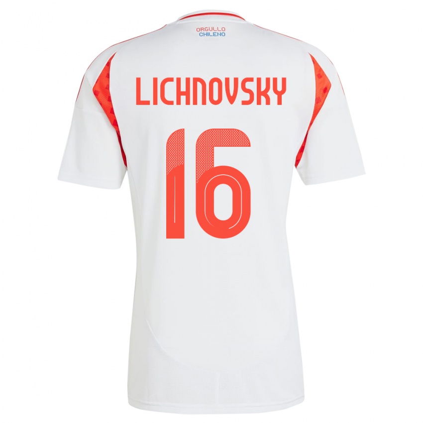Damen Chile Igor Lichnovsky #16 Weiß Auswärtstrikot Trikot 24-26 T-Shirt