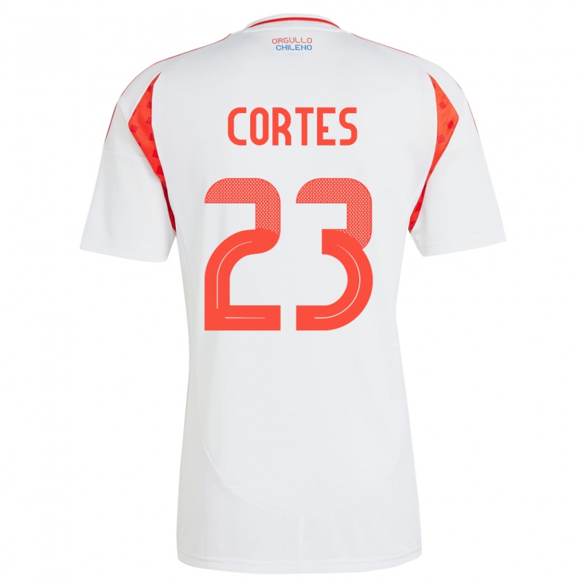 Damen Chile Brayan Cortés #23 Weiß Auswärtstrikot Trikot 24-26 T-Shirt