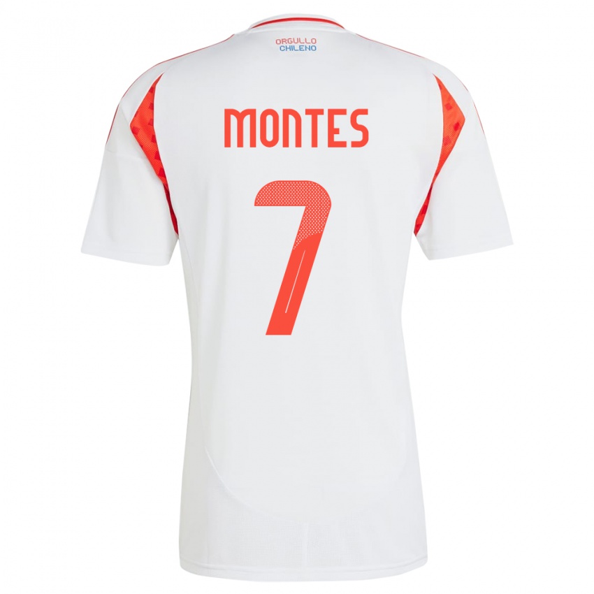 Damen Chile Clemente Montes #7 Weiß Auswärtstrikot Trikot 24-26 T-Shirt
