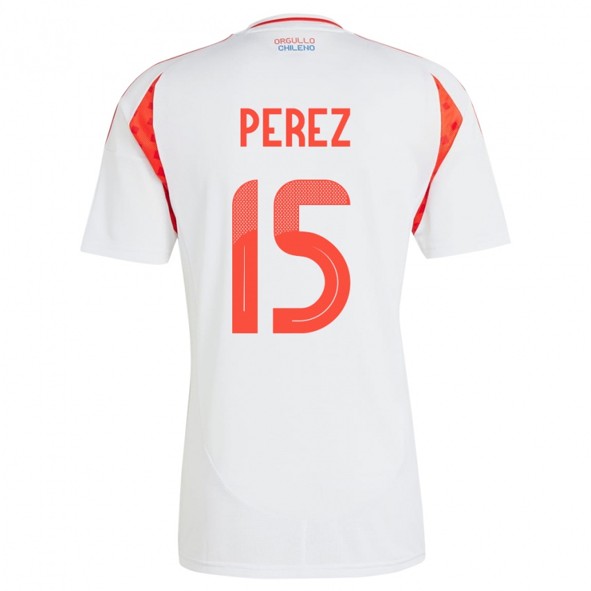 Damen Chile Ignacio Pérez #15 Weiß Auswärtstrikot Trikot 24-26 T-Shirt